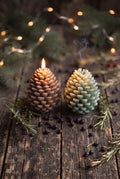 Pigna del Bosco - Candele a Forma di Pigna | Set 2 Pezzi